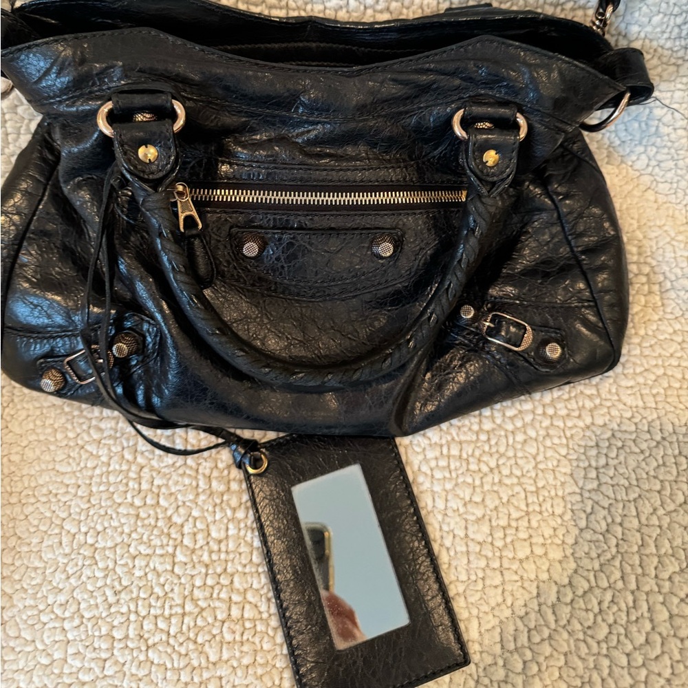 Balenciaga black purse.